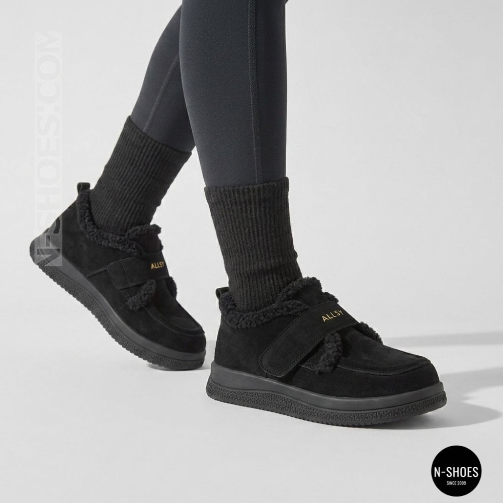 Черевики-лофери ALLSY 218451 BLACK SUEDE 6419 - тепло у кожному кроці
