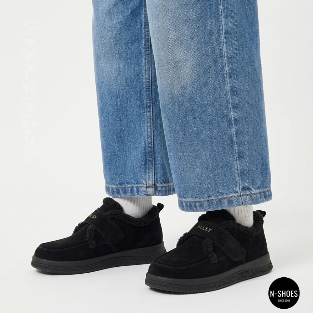 Черевики-лофери ALLSY 218451 BLACK SUEDE 6419 - тепло у кожному кроці