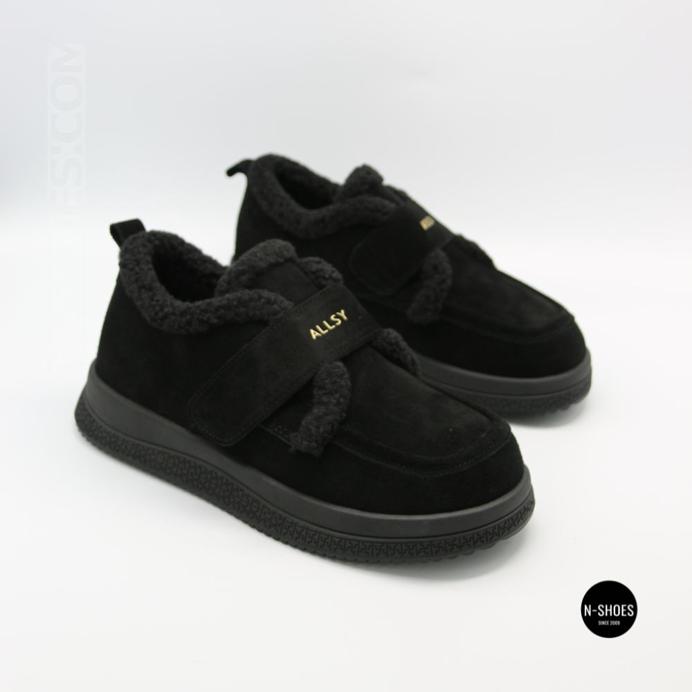 Черевики-лофери ALLSY 218451 BLACK SUEDE 6419 - тепло у кожному кроці