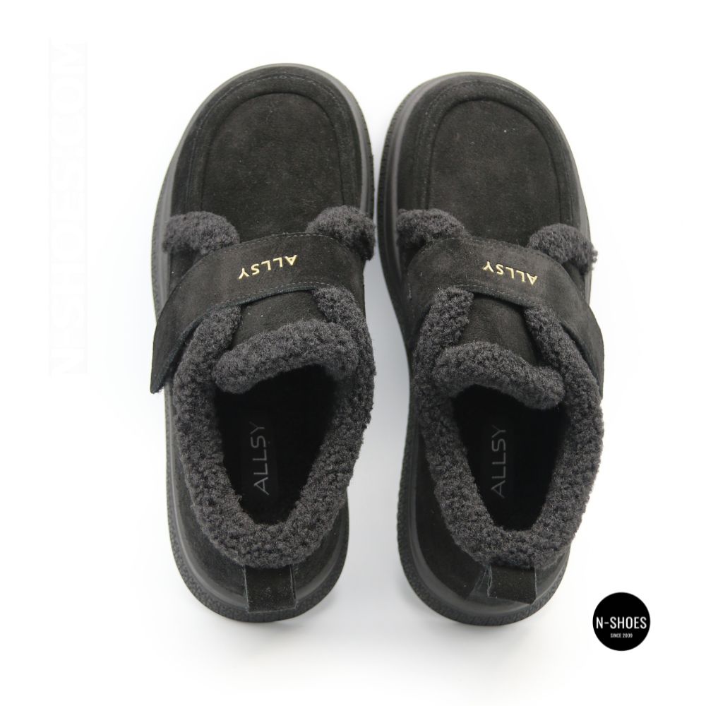 Черевики-лофери ALLSY 218451 BLACK SUEDE 6419 - тепло у кожному кроці