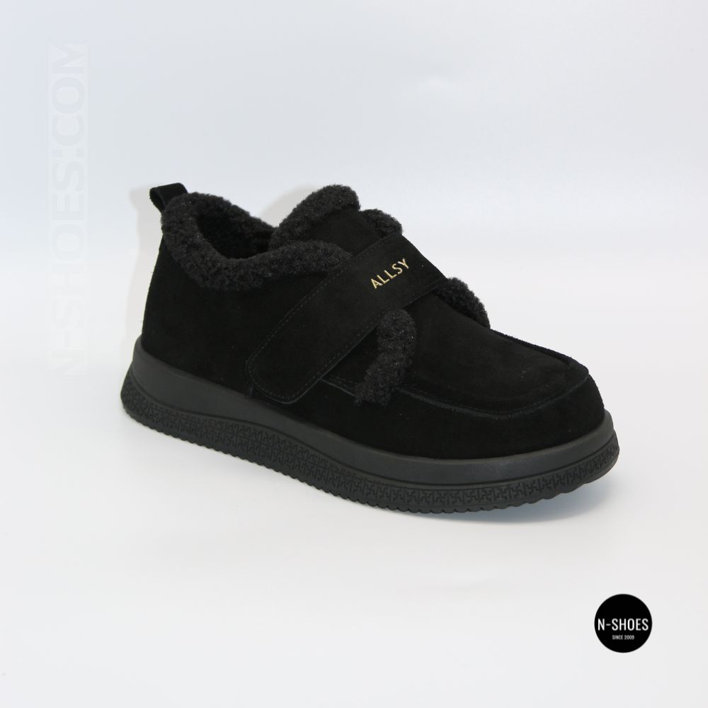 Черевики-лофери ALLSY 218451 BLACK SUEDE 6419 - тепло у кожному кроці