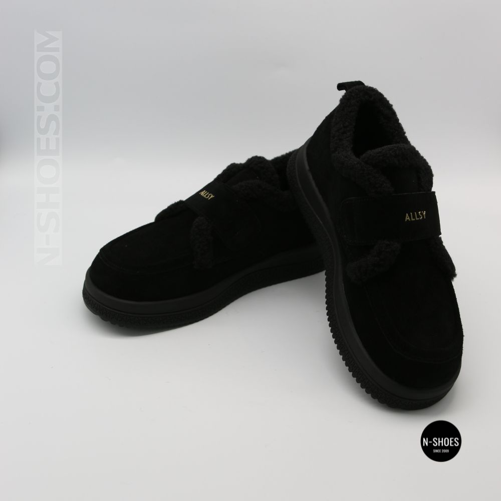 Черевики-лофери ALLSY 218451 BLACK SUEDE 6419 - тепло у кожному кроці