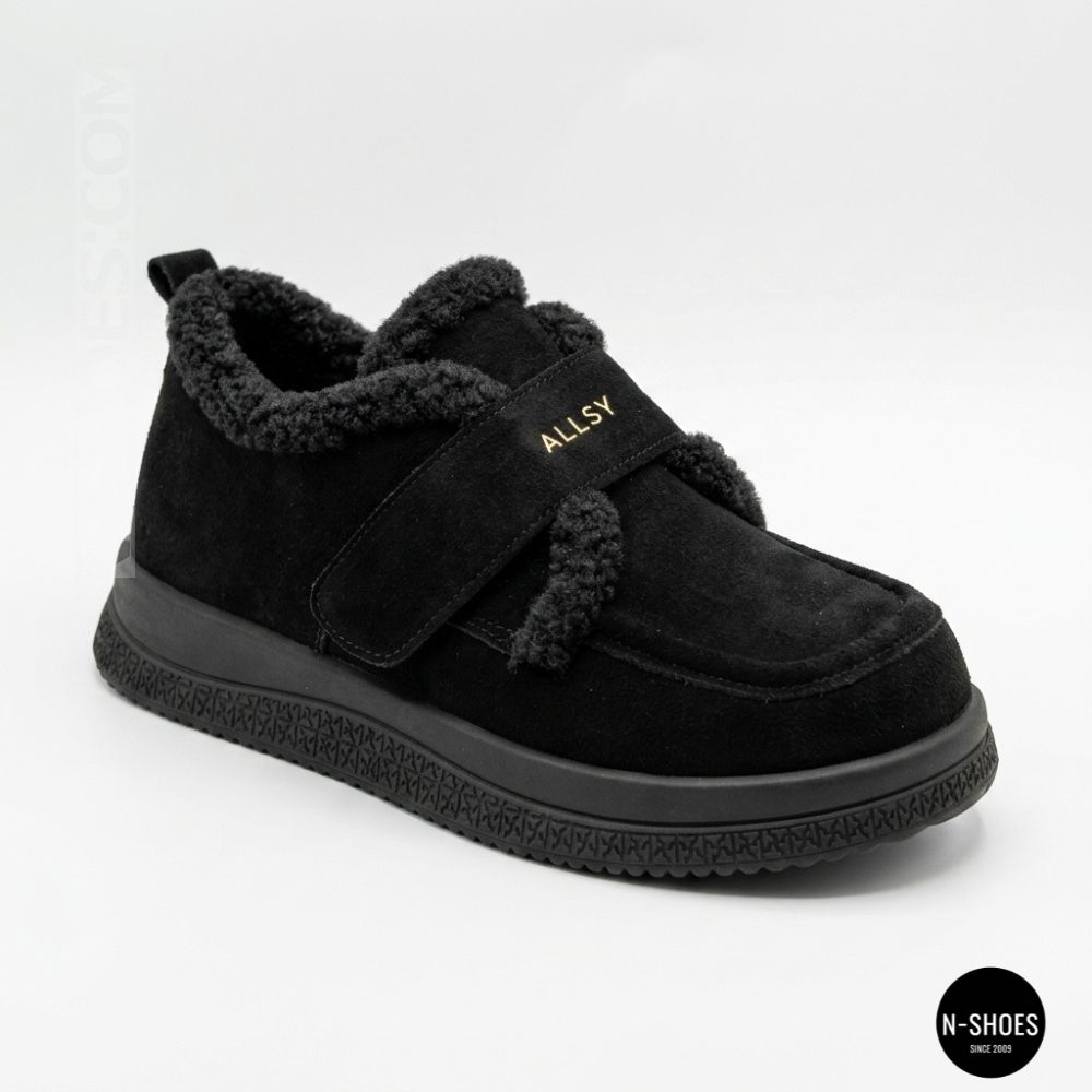 Черевики-лофери ALLSY 218451 BLACK SUEDE 6419 - тепло у кожному кроці