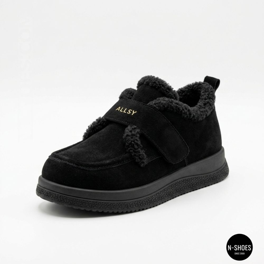 Черевики-лофери ALLSY 218451 BLACK SUEDE 6419 - тепло у кожному кроці