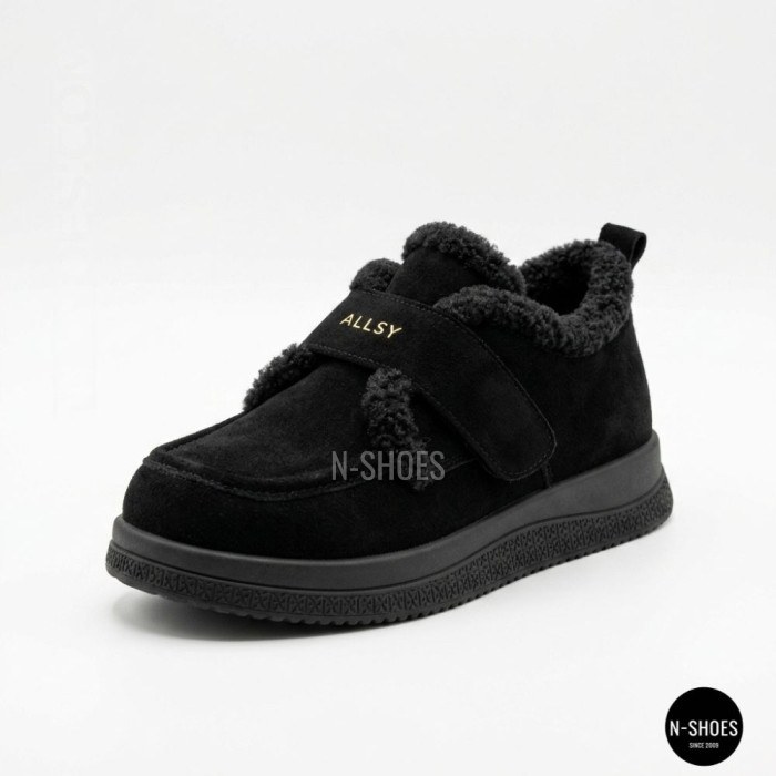 Черевики-лофери ALLSY 218451 BLACK SUEDE 6419 - тепло у кожному кроці