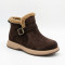 Жіночі зимові замшеві черевики Allsy 218514 4 XJ2026-124 1-2 BROWN SUEDE 6422 на хутрі з пряжкою коричневі із хутряною опушкою