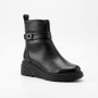 Women's Winter Leather Boots Fabio Monelli 6428 – Fur-Lined & Platform Sole