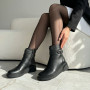 Women's Winter Leather Boots Fabio Monelli 6428 – Fur-Lined & Platform Sole