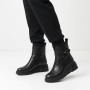 Women's Winter Leather Boots Fabio Monelli 6428 – Fur-Lined & Platform Sole