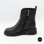 Women's Winter Leather Boots Fabio Monelli 6428 – Fur-Lined & Platform Sole