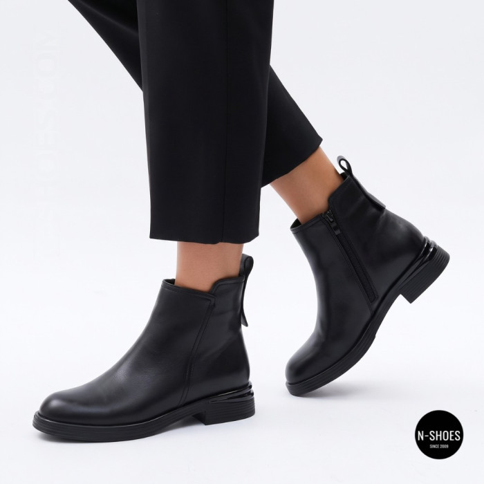 Basic Black Leather Chelsea Boots ALLSY 216527 25D1R383-1 6440