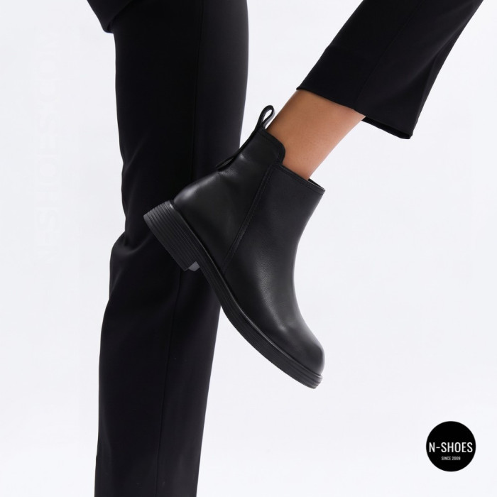 Basic Black Leather Chelsea Boots ALLSY 216527 25D1R383-1 6440