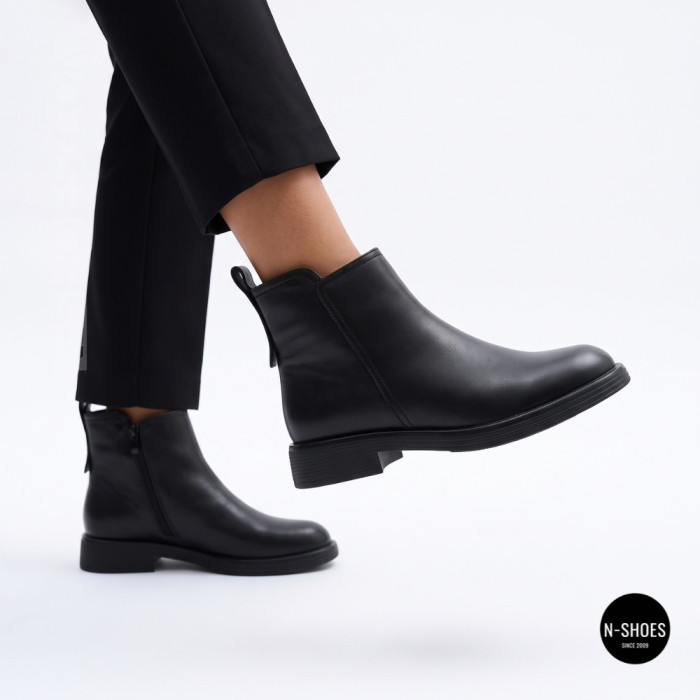Basic Black Leather Chelsea Boots ALLSY 216527 25D1R383-1 6440