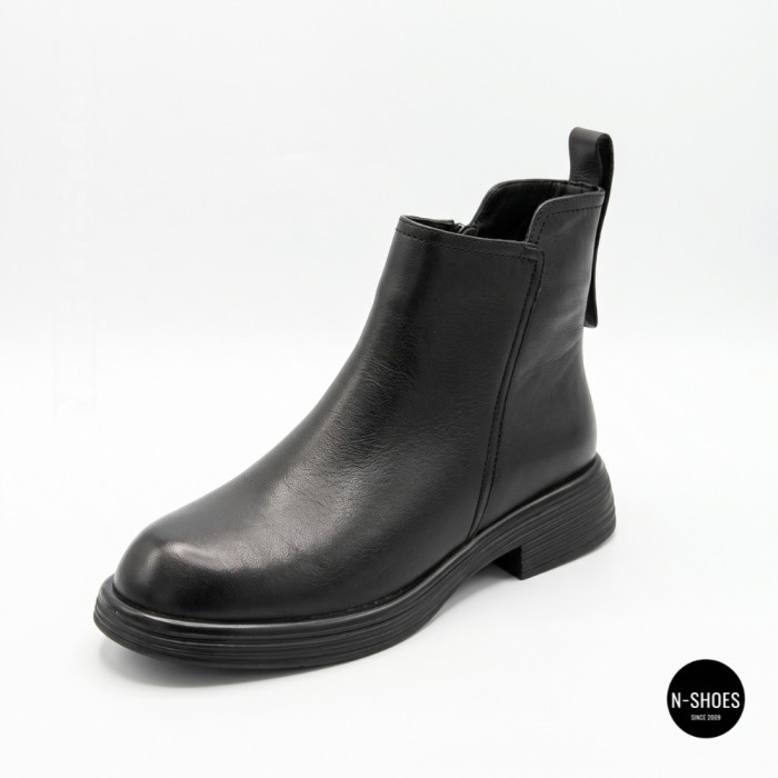 Basic Black Leather Chelsea Boots ALLSY 216527 25D1R383-1 6440