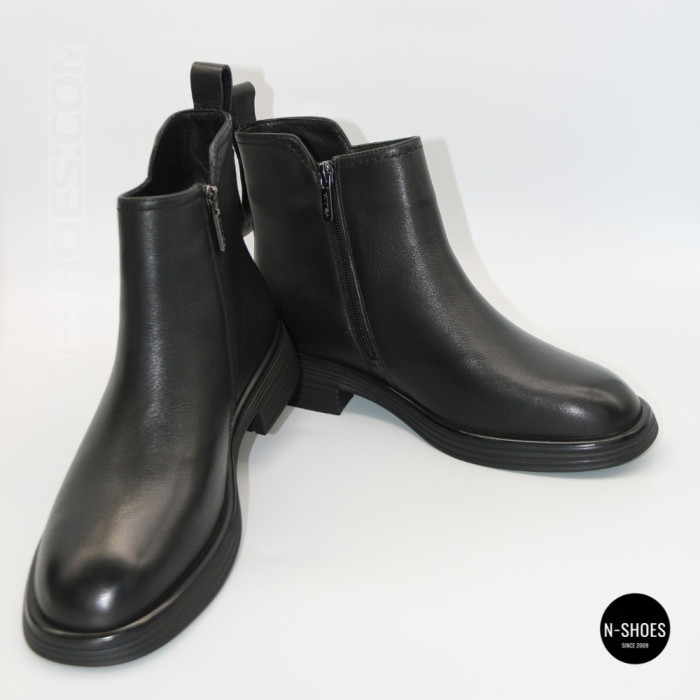 Basic Black Leather Chelsea Boots ALLSY 216527 25D1R383-1 6440