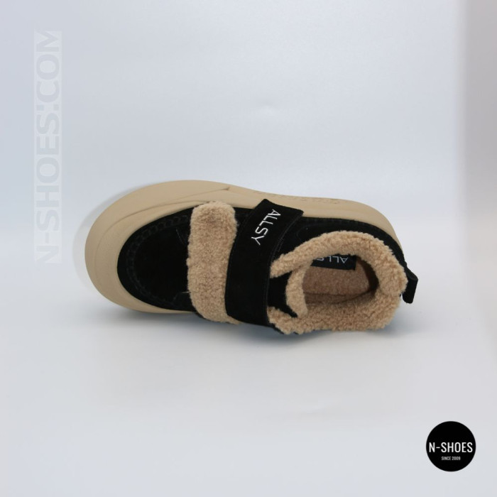 Теплі замшеві хайтопи ALLSY 217674 20K06ZS167-1 BLACK 6443
