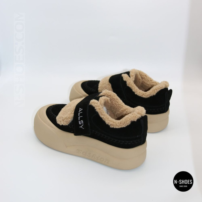 Теплі замшеві хайтопи ALLSY 217674 20K06ZS167-1 BLACK 6443
