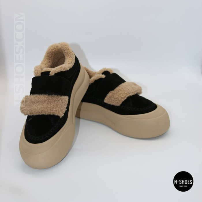 Теплі замшеві хайтопи ALLSY 217674 20K06ZS167-1 BLACK 6443