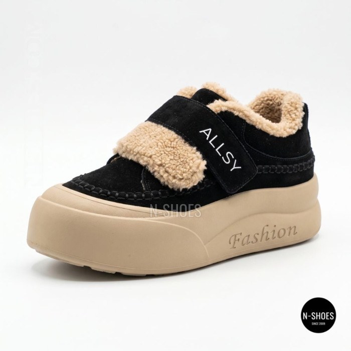 Теплі замшеві хайтопи ALLSY 217674 20K06ZS167-1 BLACK 6443