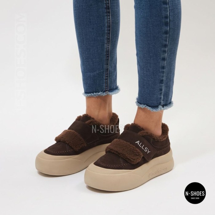 Затишні кросівки ALLSY 217676 26k66z5167-3 Brown Suede 6444