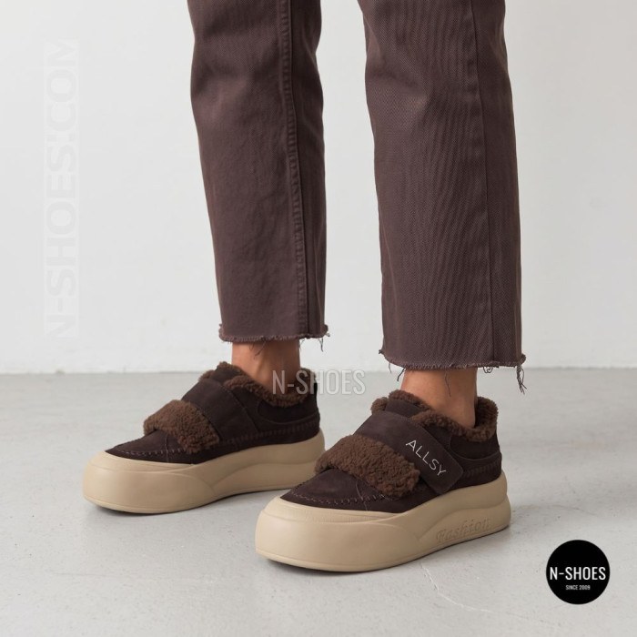 Уютные кроссовки ALLSY 217676 26k66z5167-3 Brown Suede 6444