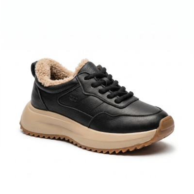 Зимові шкіряні кросівки ALLSY 215023 Lonza 220029 26Z53Z3583-1 BLACK 6445 Натуральна шкіра чорного кольору з хутром