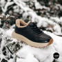 Women's Winter Leather Sneakers ALLSY 215023 with Fur