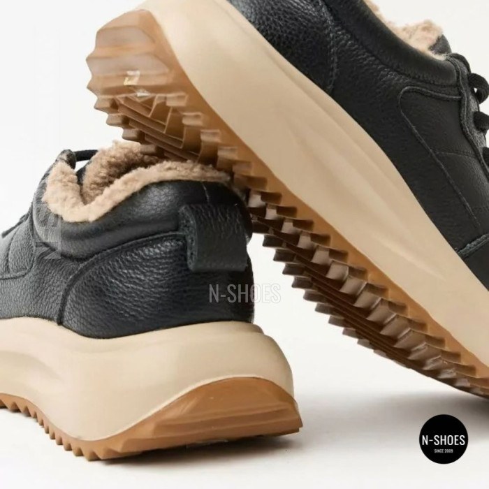 Women's Winter Leather Sneakers ALLSY 215023 with Fur