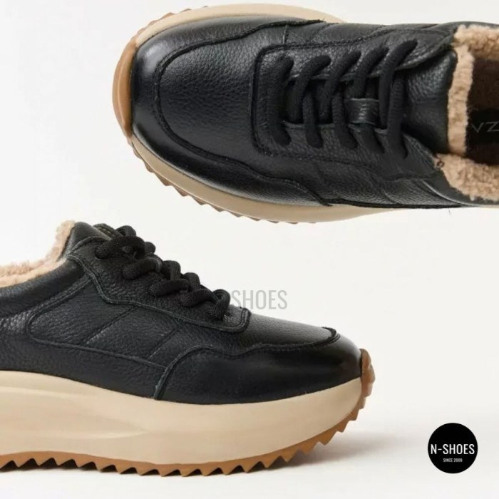Women's Winter Leather Sneakers ALLSY 215023 with Fur