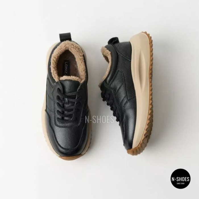 Women's Winter Leather Sneakers ALLSY 215023 with Fur