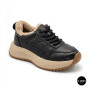 Women's Winter Leather Sneakers ALLSY 215023 with Fur