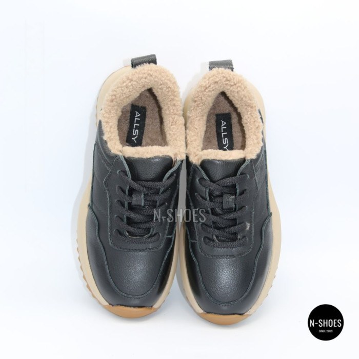 Women's Winter Leather Sneakers ALLSY 215023 with Fur