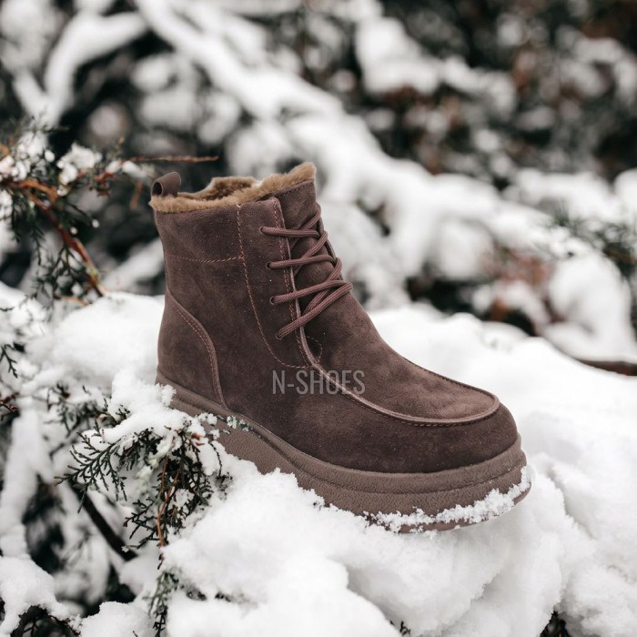 Шоколадні зимові черевики ALLSY 216639 C54787-1342 BROWN