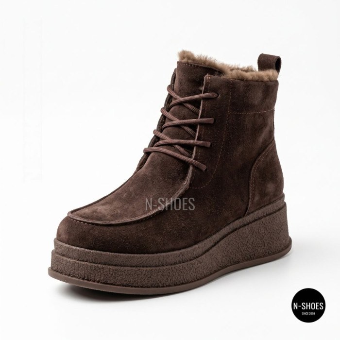 Шоколадні зимові черевики ALLSY 216639 C54787-1342 BROWN