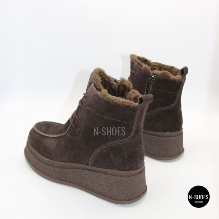 Шоколадні зимові черевики ALLSY 216639 C54787-1342 BROWN