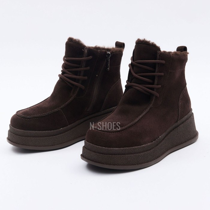 Шоколадні зимові черевики ALLSY 216639 C54787-1342 BROWN