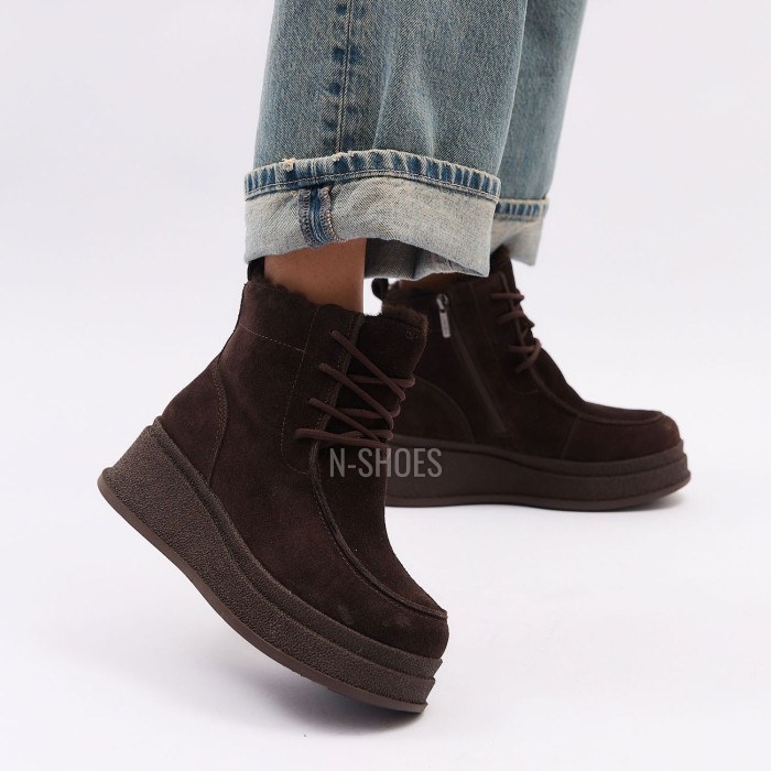 Шоколадні зимові черевики ALLSY 216639 C54787-1342 BROWN