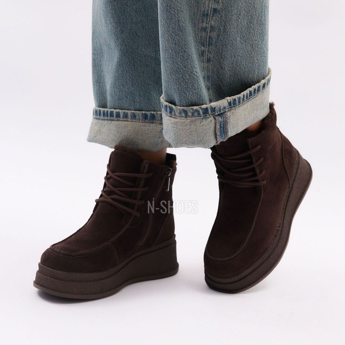 Шоколадні зимові черевики ALLSY 216639 C54787-1342 BROWN