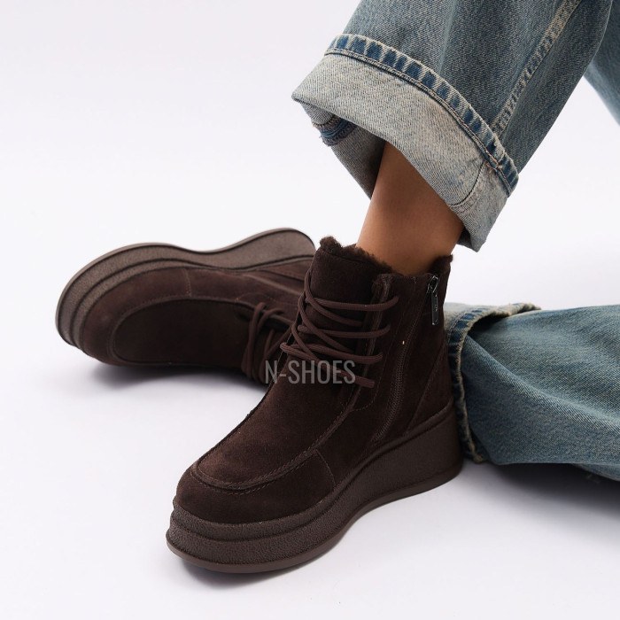 Шоколадні зимові черевики ALLSY 216639 C54787-1342 BROWN