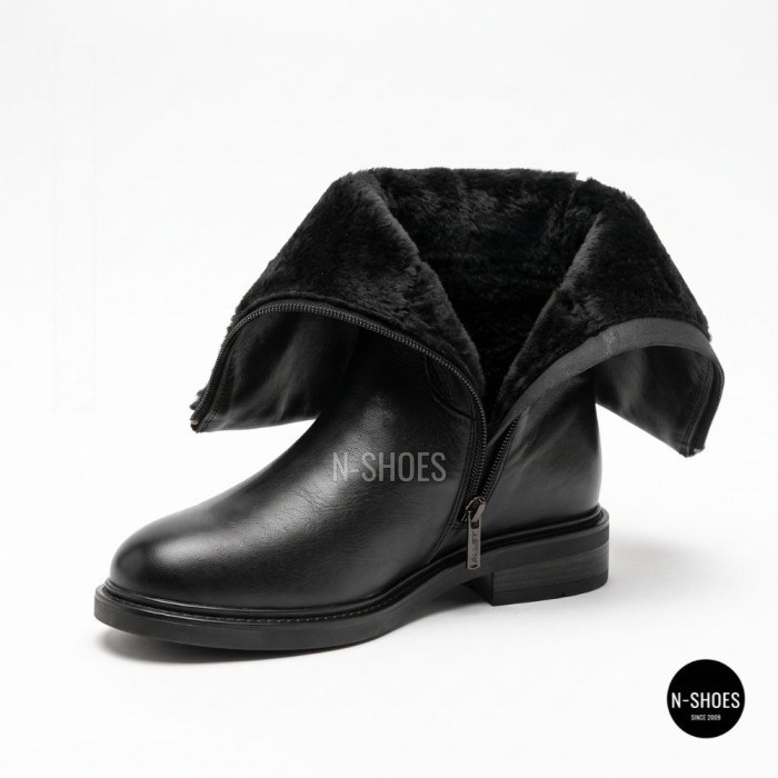 Теплі зимові чоботи Allsy 218679 2652-02B BLACK 6455 на хутрі