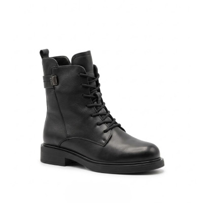 Жіночі чорні зимові черевики Allsy 215303 26D1Z4416-1 BLACK 6459 з натуральної шкіри та хутра на шнурівці та блискавці