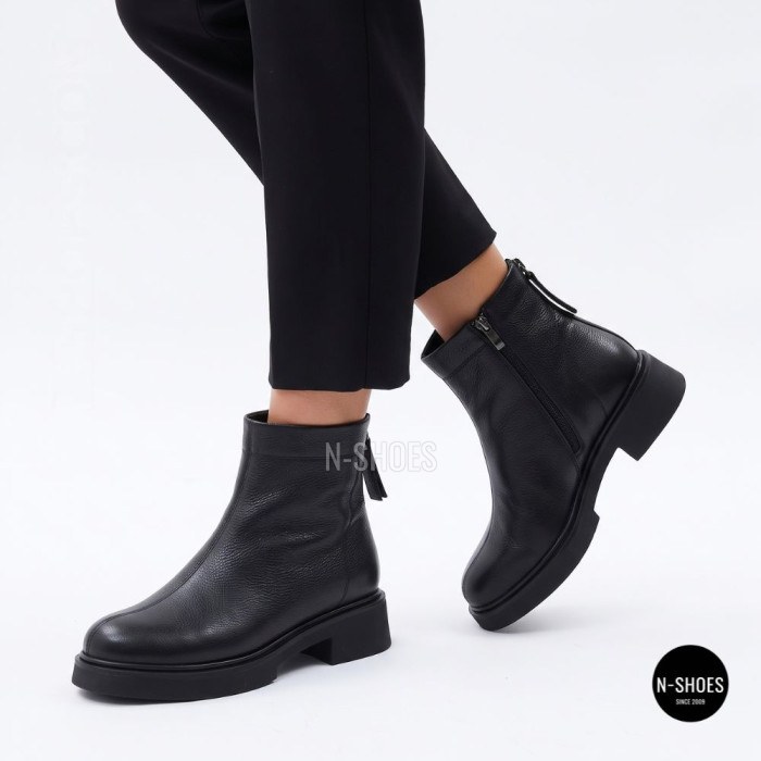 Теплі шкіряні жіночі черевики Allsy 217062 W10-D07A BLACK 6460