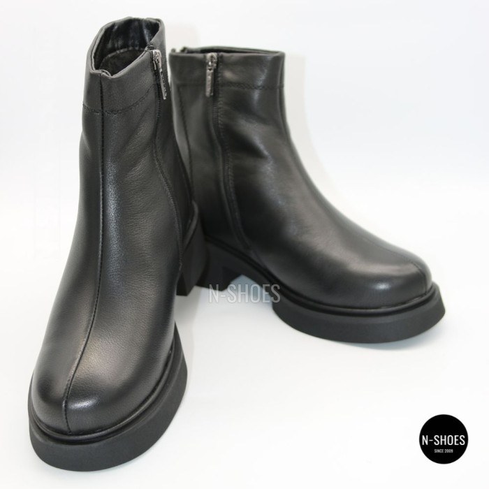 Теплі шкіряні жіночі черевики Allsy 217062 W10-D07A BLACK 6460