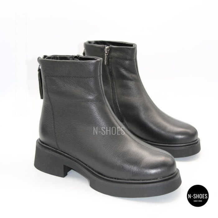 Теплі шкіряні жіночі черевики Allsy 217062 W10-D07A BLACK 6460