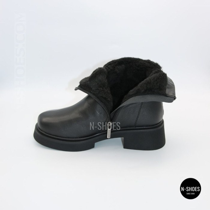 Теплі шкіряні жіночі черевики Allsy 217062 W10-D07A BLACK 6460