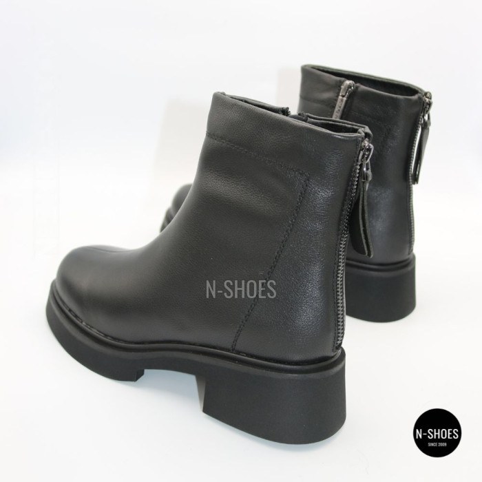 Теплі шкіряні жіночі черевики Allsy 217062 W10-D07A BLACK 6460