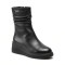 Жіночі зимові шкіряні чоботи Allsy 214990 26Z83Z3630-1 BLACK 6466 на танкетці з м'якої натуральної шкіри на низькій платформі