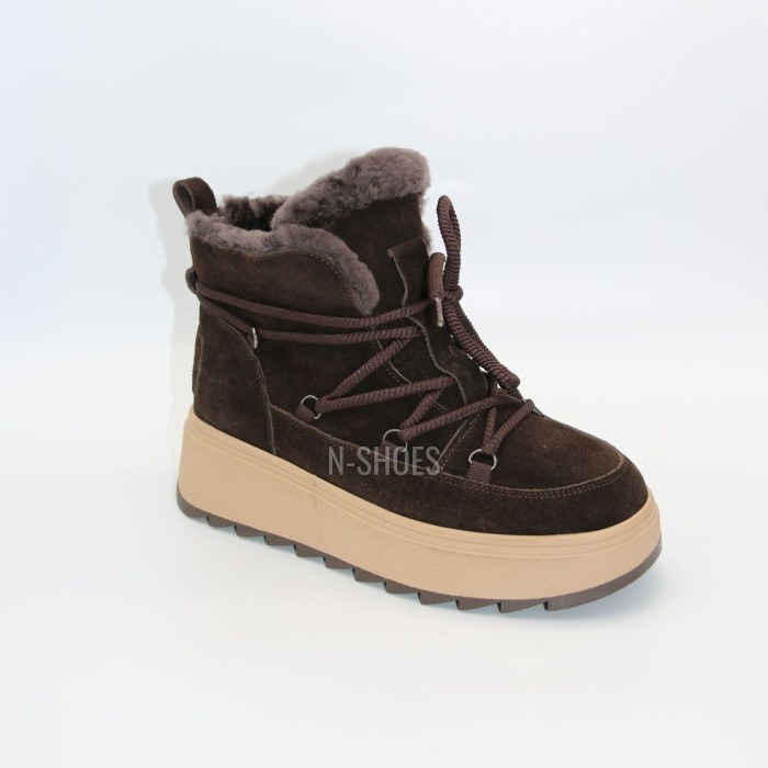 Зимові черевики Allsy 218727 808L1 BROWN 6468 з хутром