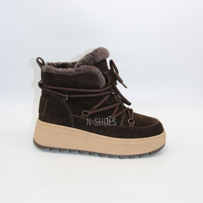 Зимові черевики Allsy 218727 808L1 BROWN 6468 з хутром