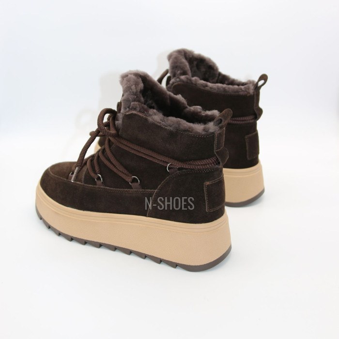 Зимові черевики Allsy 218727 808L1 BROWN 6468 з хутром